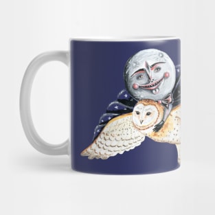 Moon man and the flying owl Mug